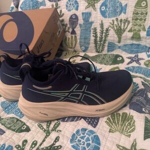 Asics Navy and Teal Athletic Shoes